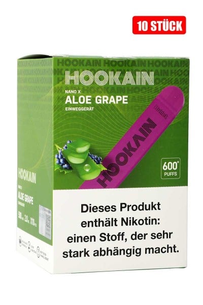 Hookain Nano X Einweg - 10er Aloe Grape