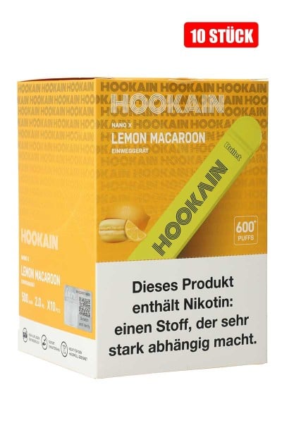 Hookain Nano X Einweg - 10er Lemon Macaroon