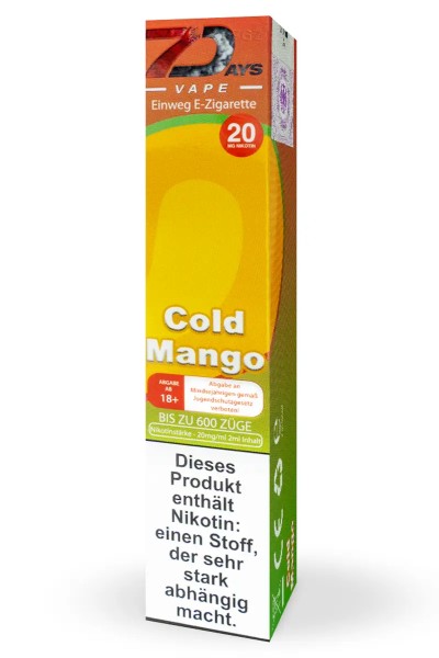 7Days Einweg E-Zigarette Cold Mango 20mg/ml