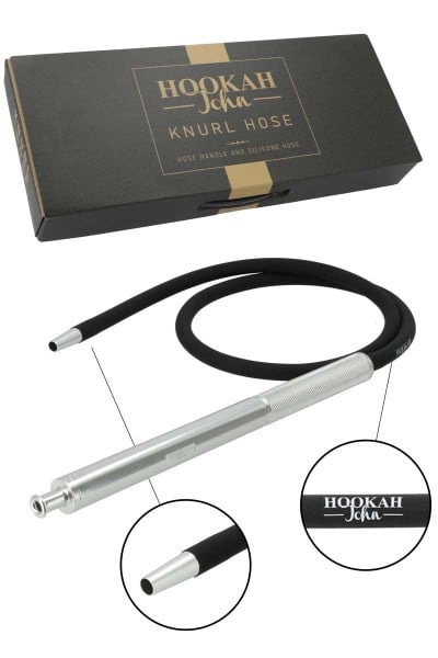 HookahJohn Knurl Hose V2 Alu Silber