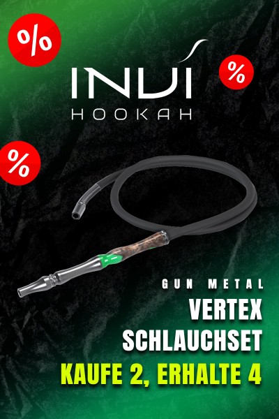 INVI Vertex Schlauchset mit 18/8 Schliff Edelstahl Gun Metal 4 für 2