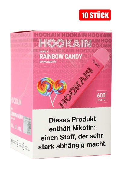 Hookain Nano X Einweg - 10er Rainbow Candy