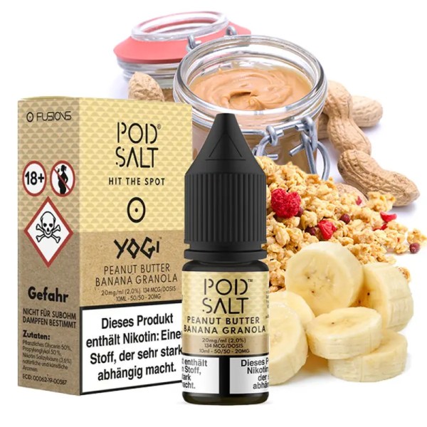 POD SALT FUSION Peanut Butter Banana Granola Nikotinsalz Liquid 10 ml 20mg