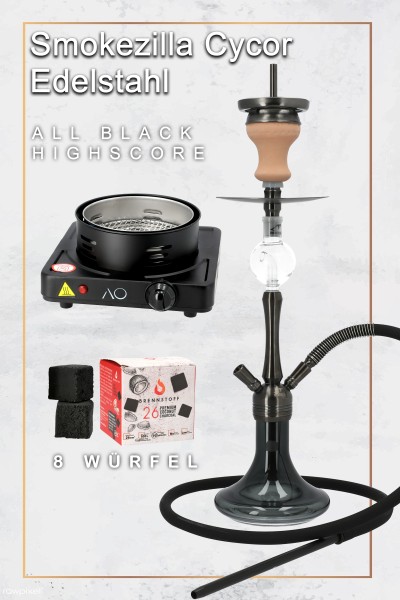 Smokezilla Cycor Edelstahl All Black Highscore Set