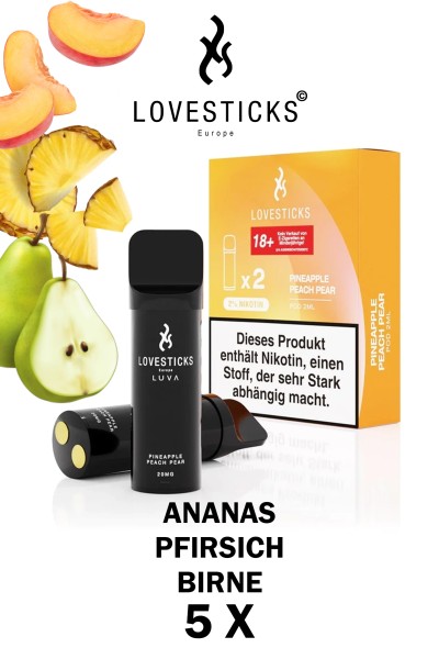 Lovesticks LUVA POD Duo Pack Pineapple Peach Pear 20mg/ml