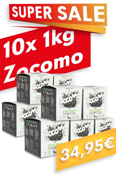 ZocoMo Kokosnusskohle 26er 10 x 1kg Angebot