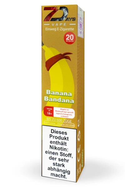 7Days Einweg E-Zigarette Banana Bandana 20mg/ml
