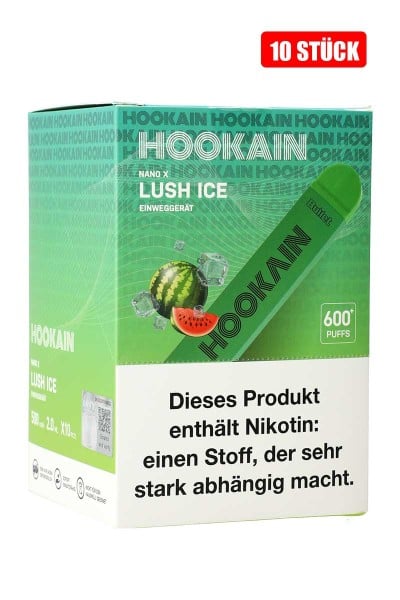 Hookain Nano X Einweg - 10er Lush Ice Watermelon