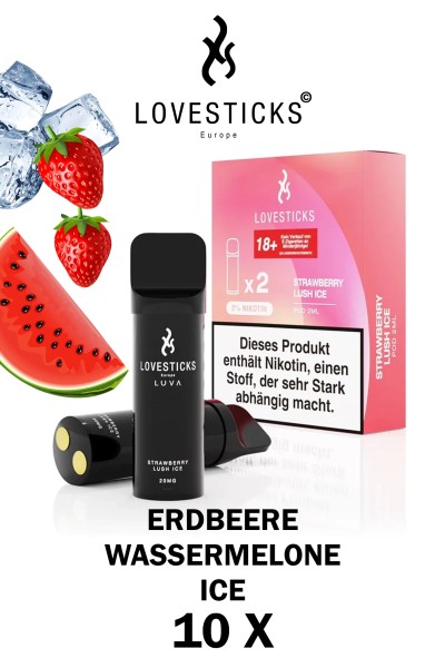Lovesticks LUVA POD Duo Pack Strawberry Lush Ice 20mg/ml