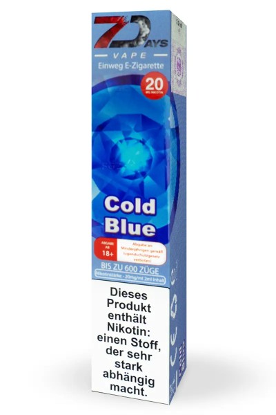 7Days Einweg E-Zigarette Cold Blue 20mg/ml