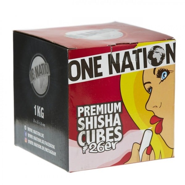 One Nation Premium Shisha Cubes 26er Naturkohle 1kg