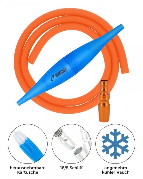 Smokezilla ICE Bazooka Schlauchset Blau Orange 18/8 Schliff