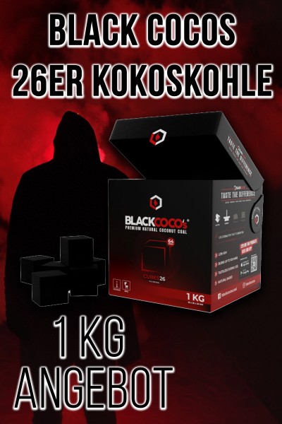 Black Cocos Kokoskohle Cubes Kohle 26 1kg