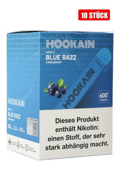 Hookain Nano X Einweg - 10er Blue Razz