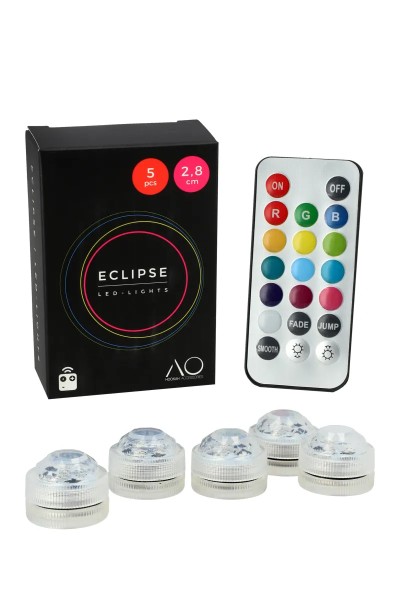 AO Hookah ECLIPSE LED-Mini Color 5er Pack mit Fernbedienung