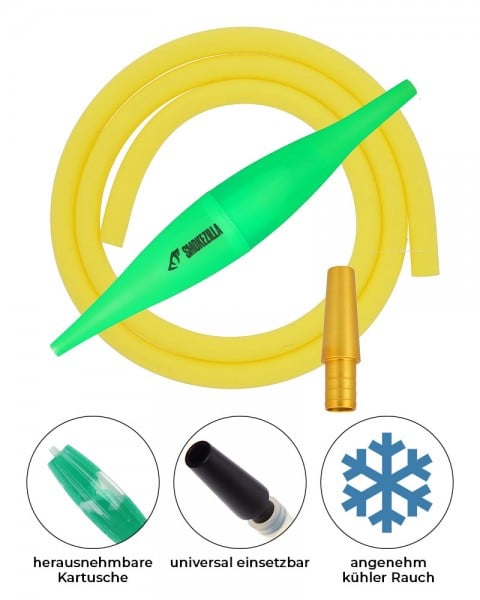 Smokezilla ICE Bazooka Schlauchset Grün Gelb ohne Schliff