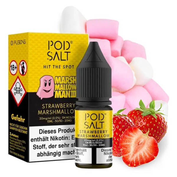 POD SALT FUSION Strawberry Marshmellow Nikotinsalz Liquid 10 ml 20mg